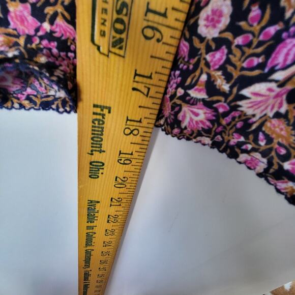 Old Navy Pink Floral Peasant Top Shirt Blouse Sz Medium Stretchy Light - Picture 4 of 8